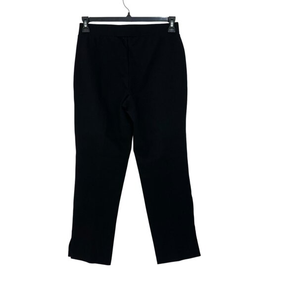 Michael Kors Women Black Mid-Rise Stretch Pull On Pants SZ M Straight Side Slits - Picture 9 of 12